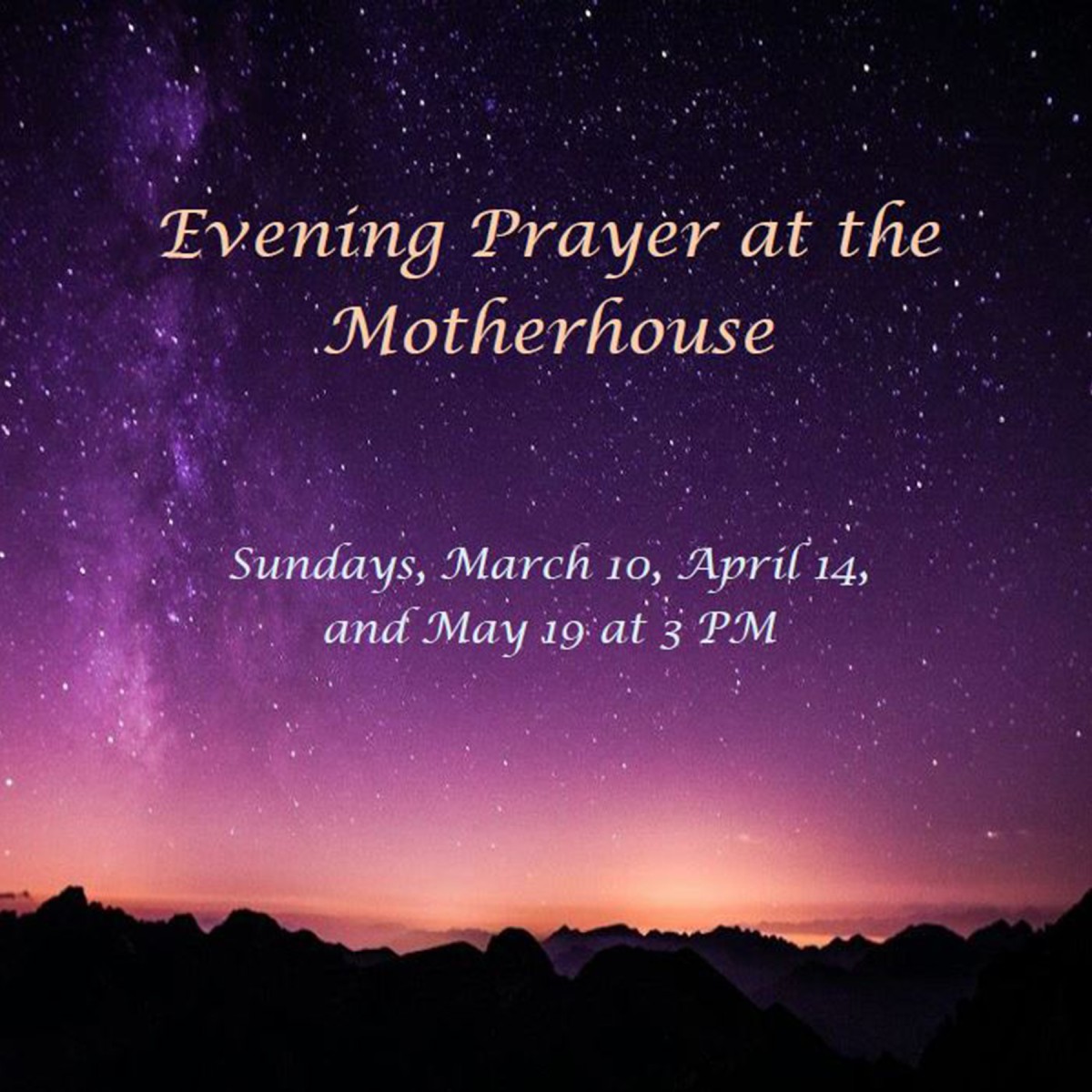 Evening Prayer at the Motherhouse