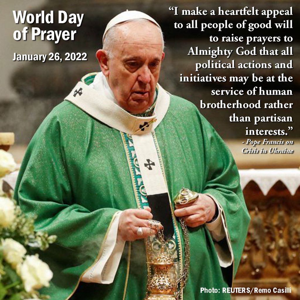 Pope Calls January 26 Day of Prayer for Ukraine